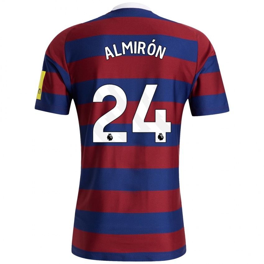 Niño Camiseta Miguel Almirón #24 Burdeos Azul Marino 2ª Equipación 2024/25 La Camisa