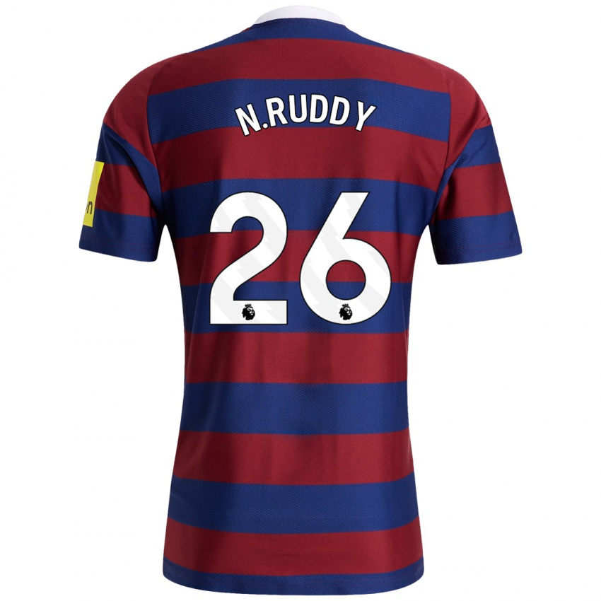 Niño Camiseta John Ruddy #26 Burdeos Azul Marino 2ª Equipación 2024/25 La Camisa