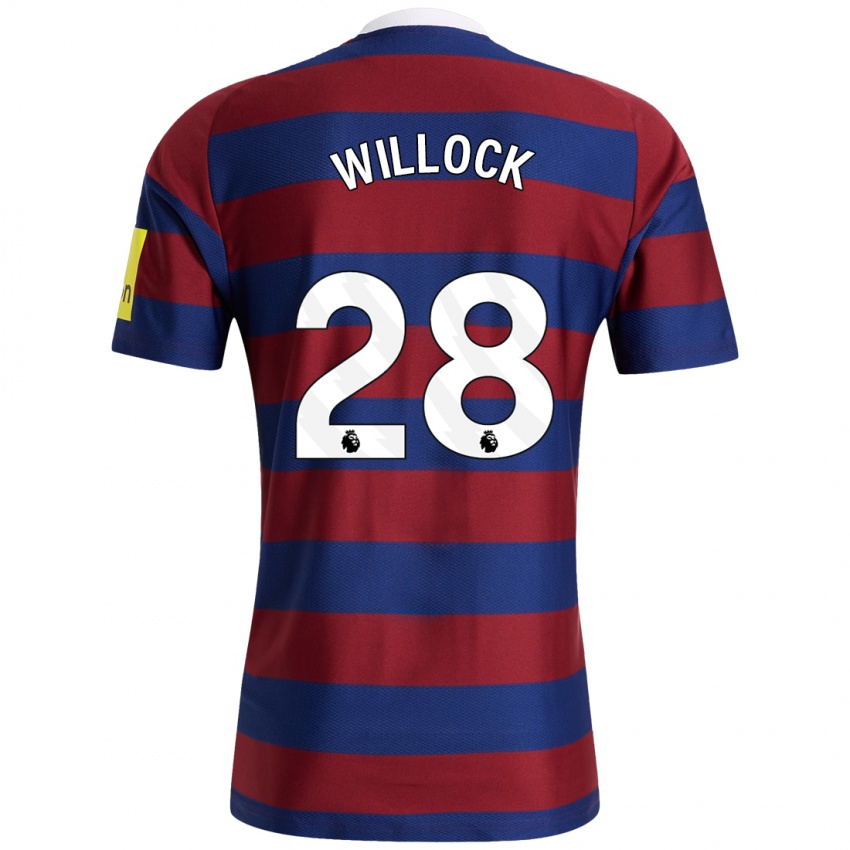 Niño Camiseta Joe Willock #28 Burdeos Azul Marino 2ª Equipación 2024/25 La Camisa