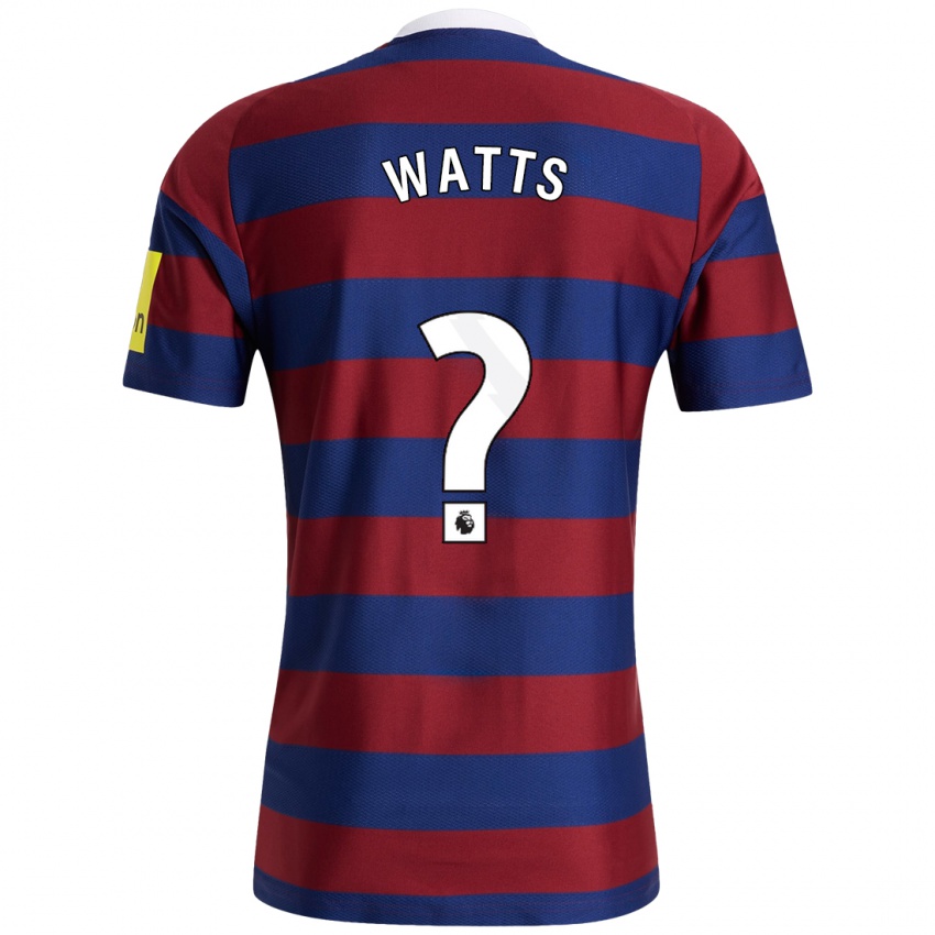 Niño Camiseta Logan Watts #0 Burdeos Azul Marino 2ª Equipación 2024/25 La Camisa