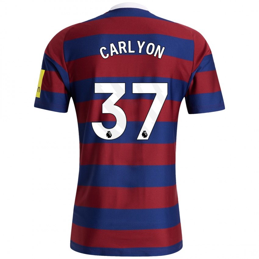 Niño Camiseta Nathan Carlyon #37 Burdeos Azul Marino 2ª Equipación 2024/25 La Camisa