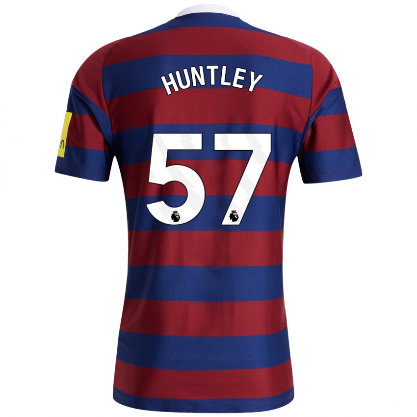 Niño Camiseta James Huntley #57 Burdeos Azul Marino 2ª Equipación 2024/25 La Camisa