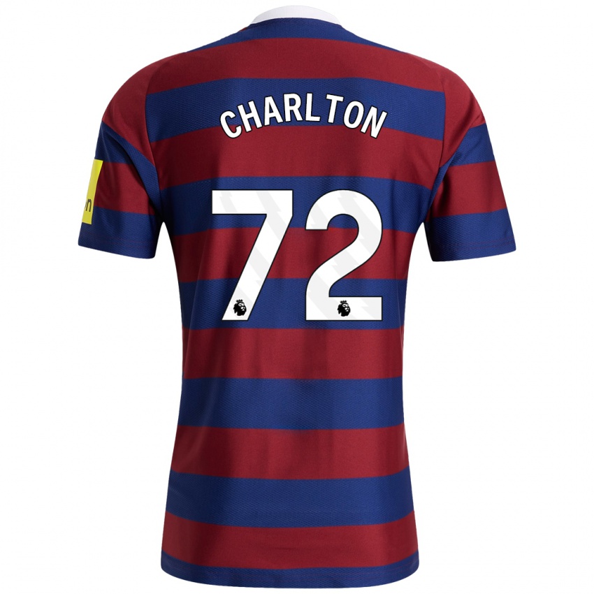 Niño Camiseta Dylan Charlton #72 Burdeos Azul Marino 2ª Equipación 2024/25 La Camisa