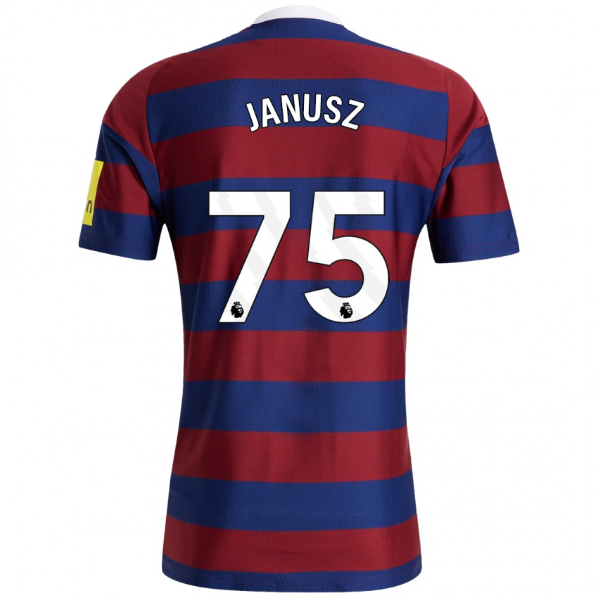 Niño Camiseta Adrian Janusz #75 Burdeos Azul Marino 2ª Equipación 2024/25 La Camisa