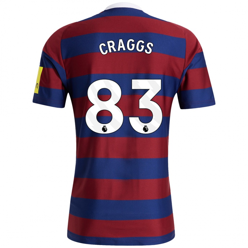 Niño Camiseta Luke Craggs #83 Burdeos Azul Marino 2ª Equipación 2024/25 La Camisa