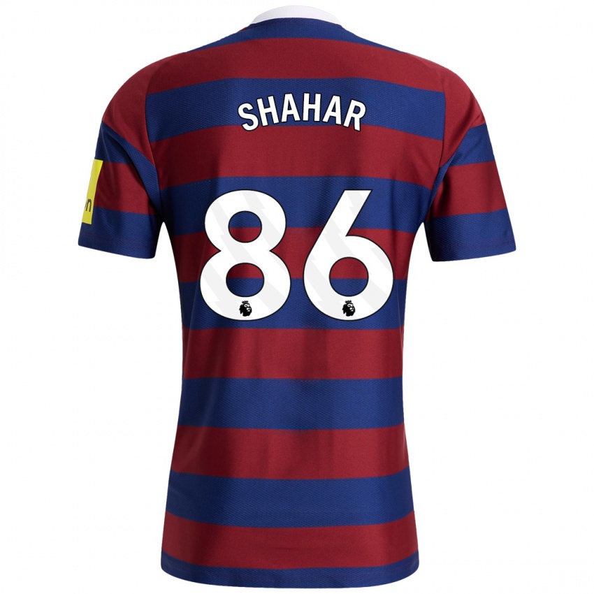 Niño Camiseta Leo Shahar #86 Burdeos Azul Marino 2ª Equipación 2024/25 La Camisa