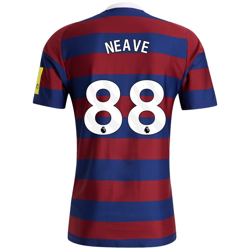 Niño Camiseta Sean Neave #88 Burdeos Azul Marino 2ª Equipación 2024/25 La Camisa