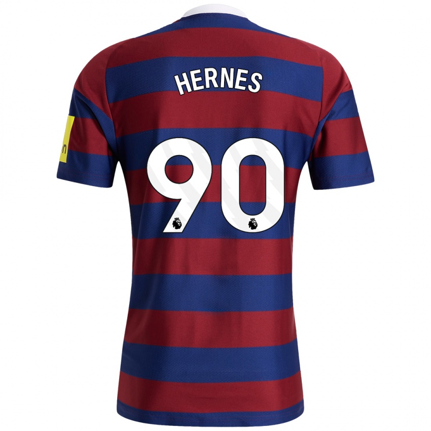 Niño Camiseta Travis Hernes #90 Burdeos Azul Marino 2ª Equipación 2024/25 La Camisa