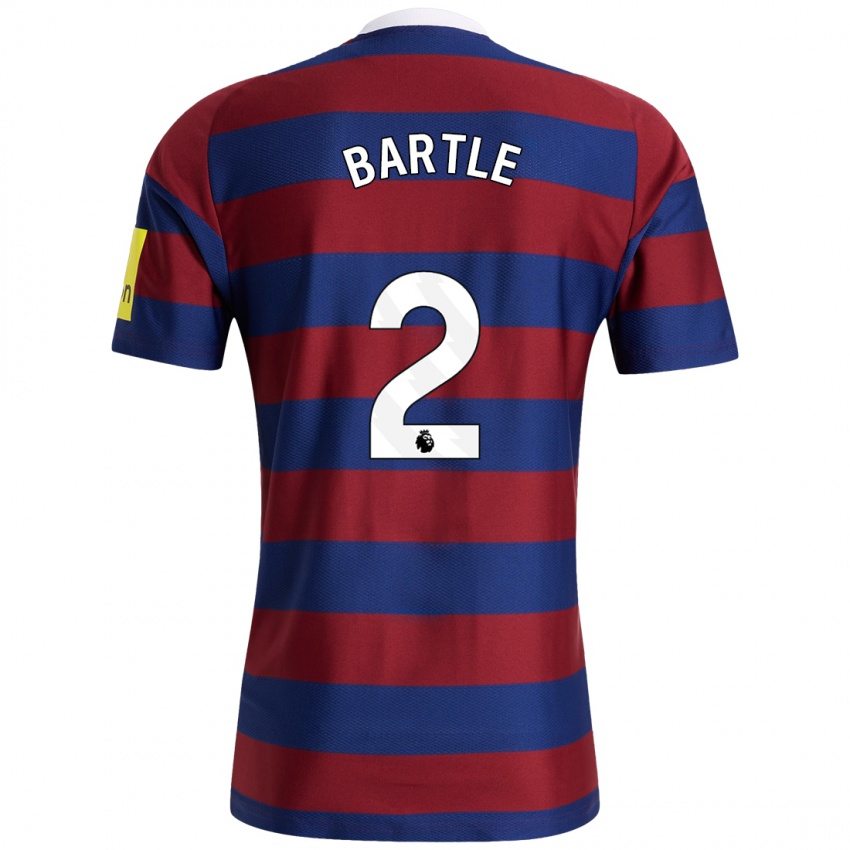 Niño Camiseta Jodie Bartle #2 Burdeos Azul Marino 2ª Equipación 2024/25 La Camisa