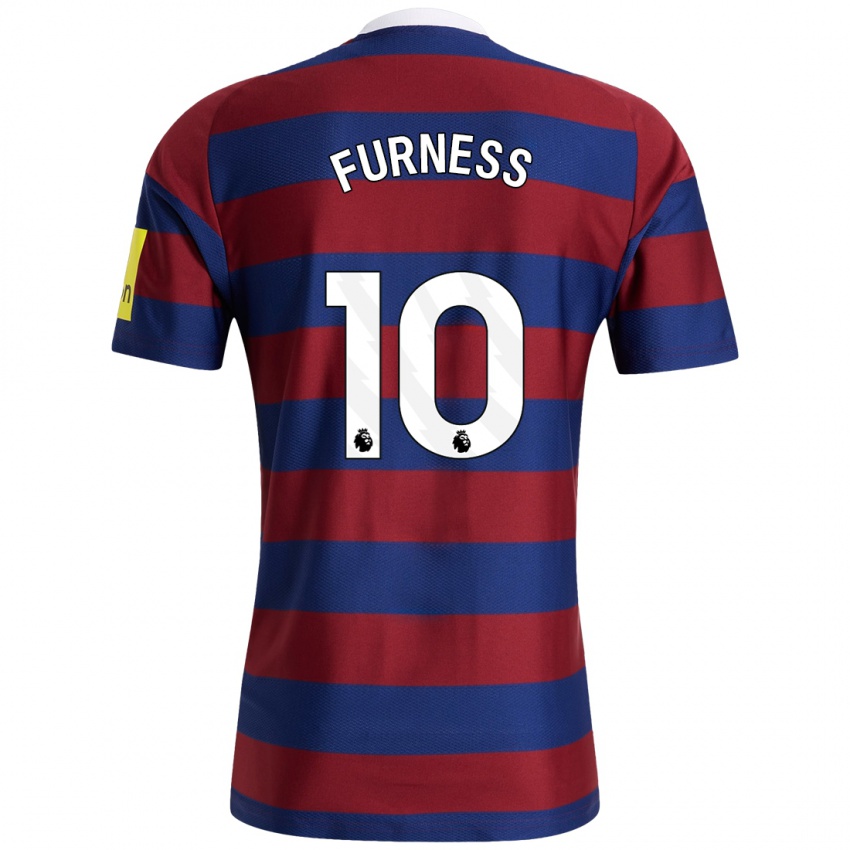 Niño Camiseta Rachel Furness #10 Burdeos Azul Marino 2ª Equipación 2024/25 La Camisa