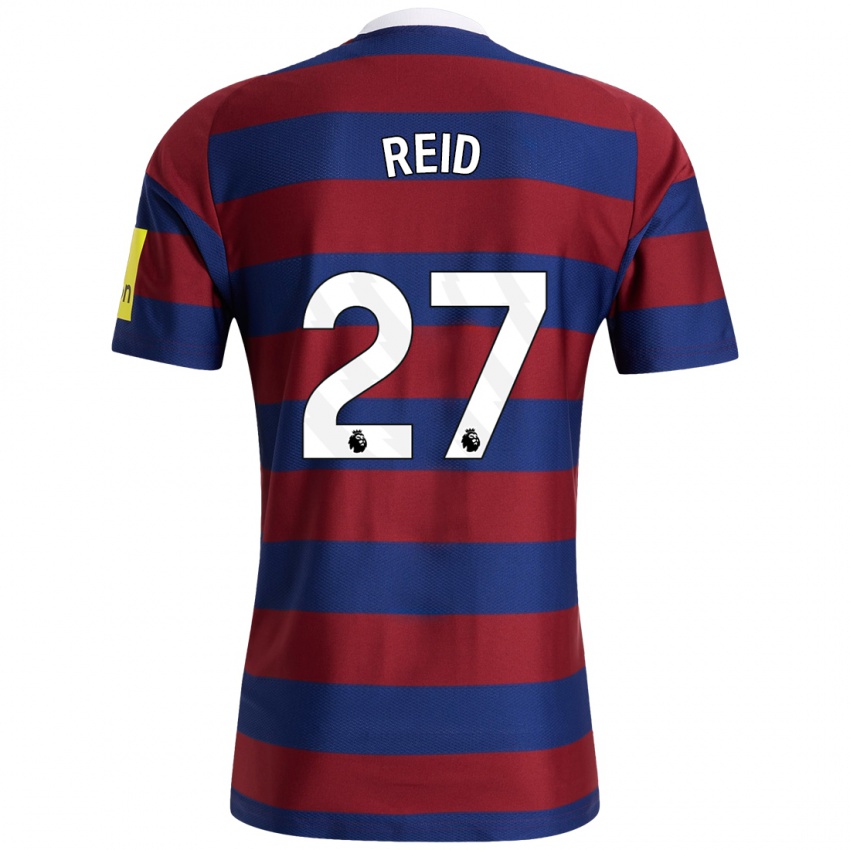 Niño Camiseta Hannah Reid #27 Burdeos Azul Marino 2ª Equipación 2024/25 La Camisa