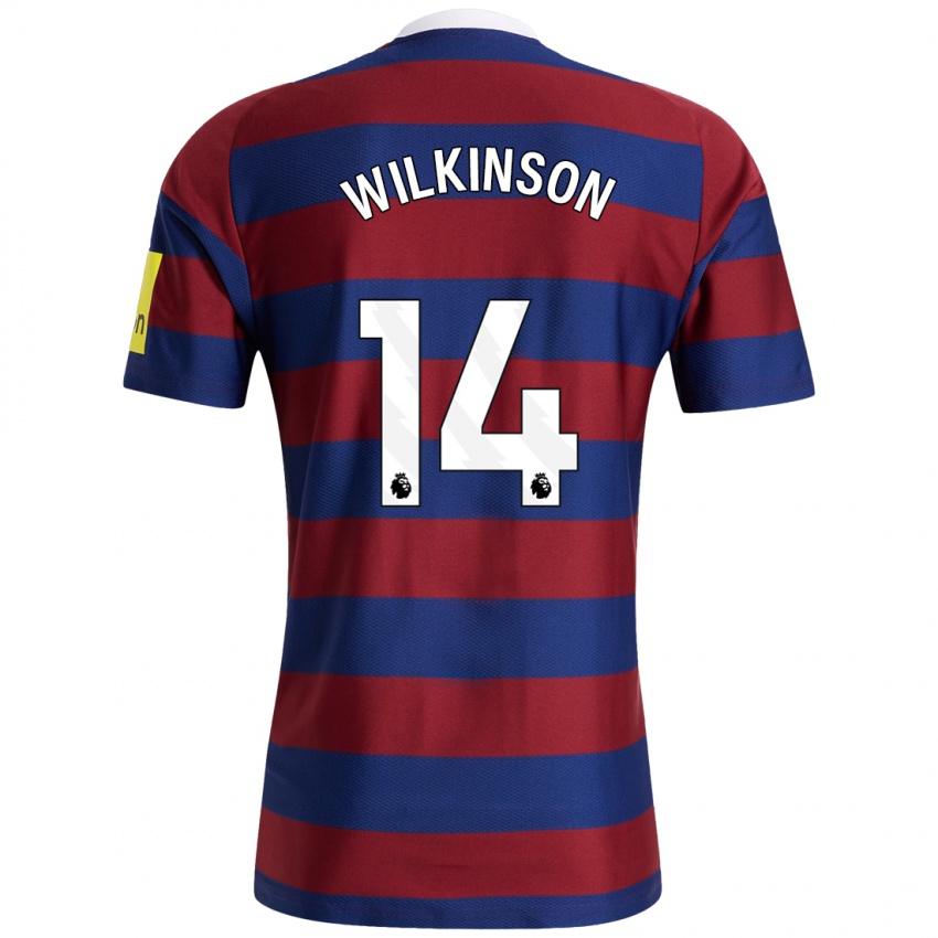 Niño Camiseta Sharna Wilkinson #14 Burdeos Azul Marino 2ª Equipación 2024/25 La Camisa