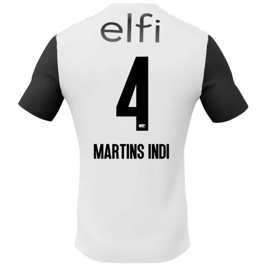 Niño Camiseta Bruno Martins Indi #4 Blanco Negro 2ª Equipación 2024/25 La Camisa