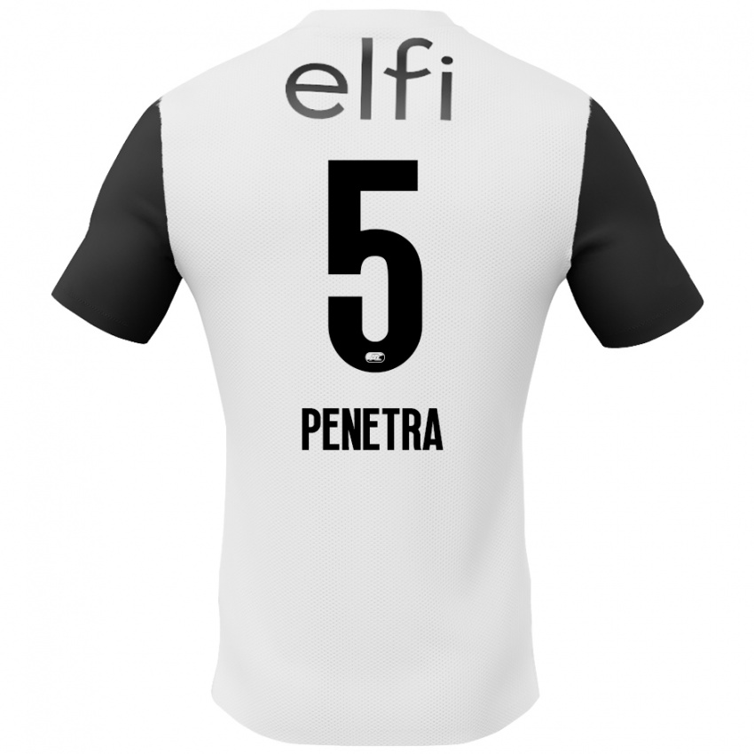 Niño Camiseta Alexandre Penetra #5 Blanco Negro 2ª Equipación 2024/25 La Camisa