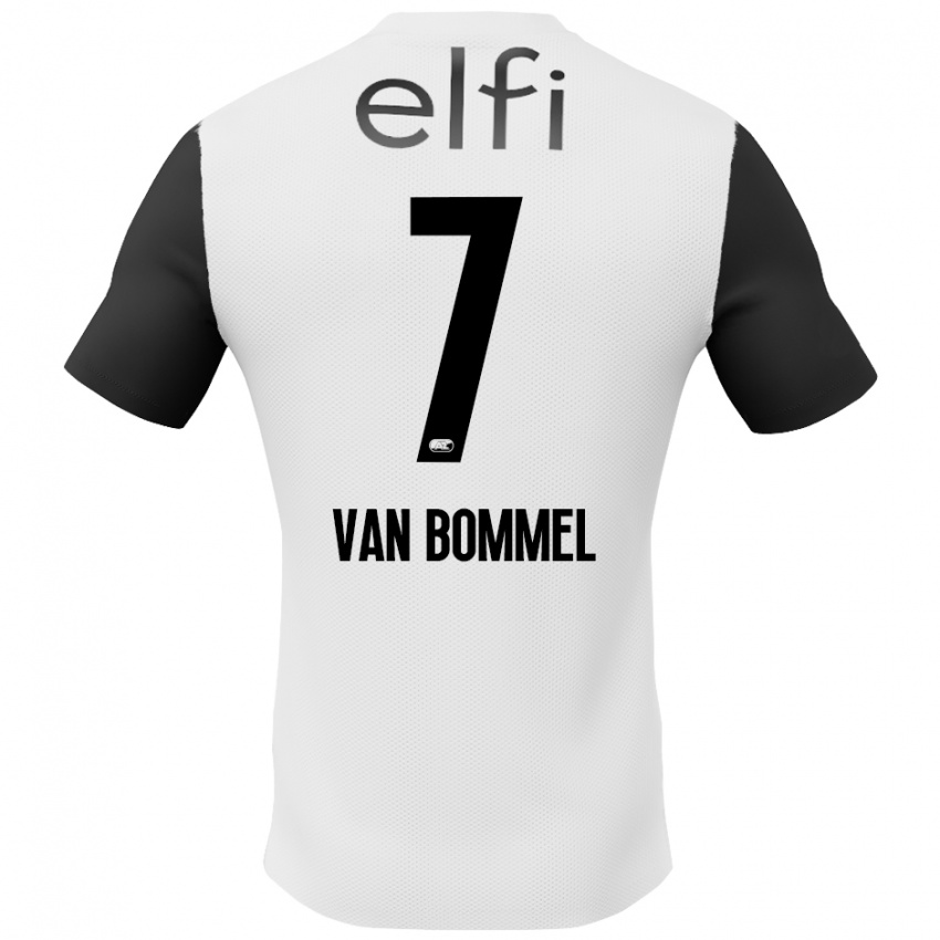 Niño Camiseta Ruben Van Bommel #7 Blanco Negro 2ª Equipación 2024/25 La Camisa