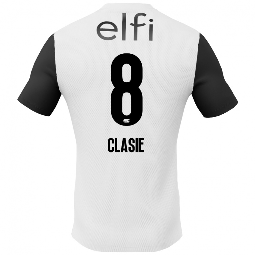 Niño Camiseta Jordy Clasie #8 Blanco Negro 2ª Equipación 2024/25 La Camisa