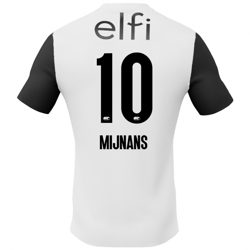 Niño Camiseta Sven Mijnans #10 Blanco Negro 2ª Equipación 2024/25 La Camisa