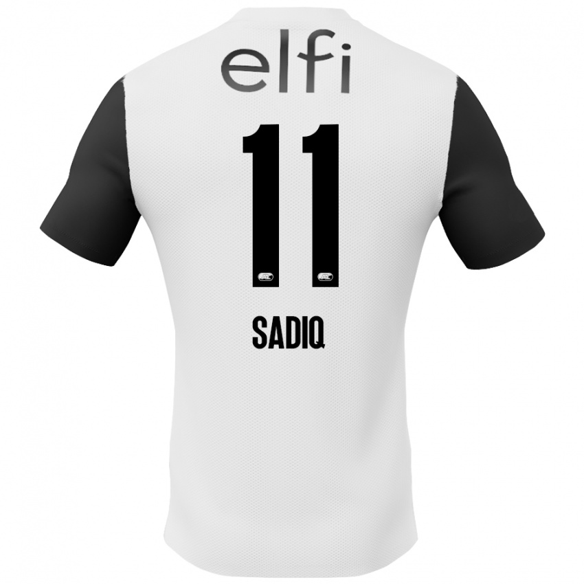 Niño Camiseta Ibrahim Sadiq #11 Blanco Negro 2ª Equipación 2024/25 La Camisa