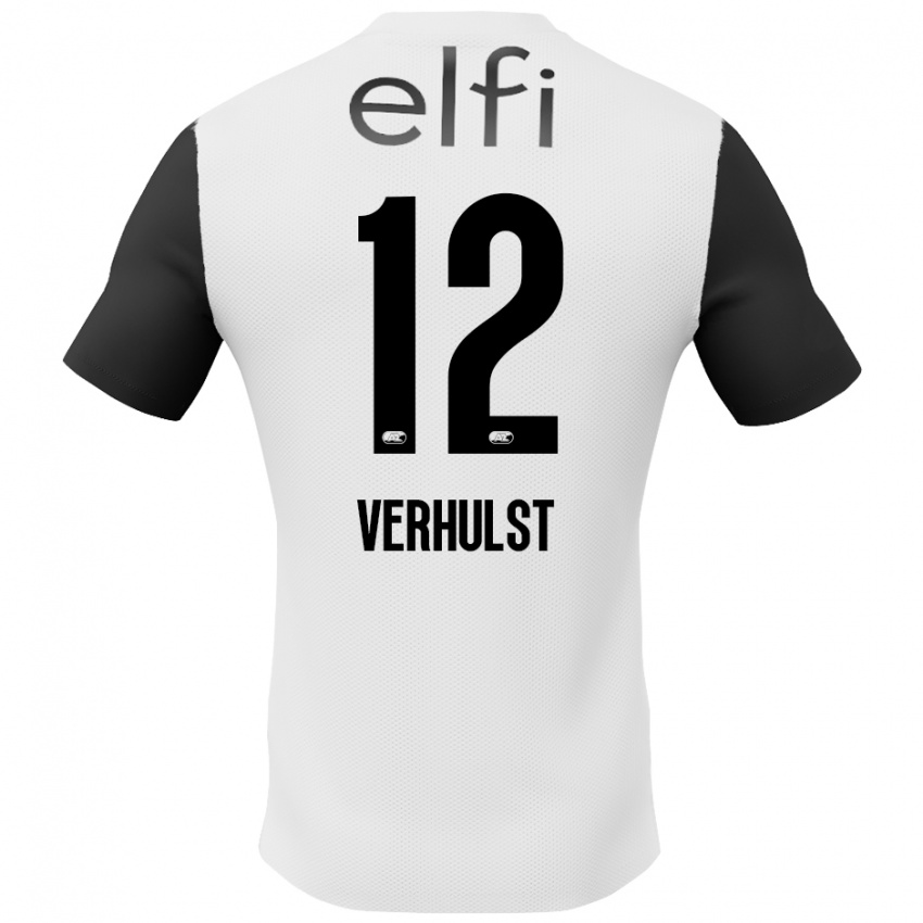 Niño Camiseta Hobie Verhulst #12 Blanco Negro 2ª Equipación 2024/25 La Camisa