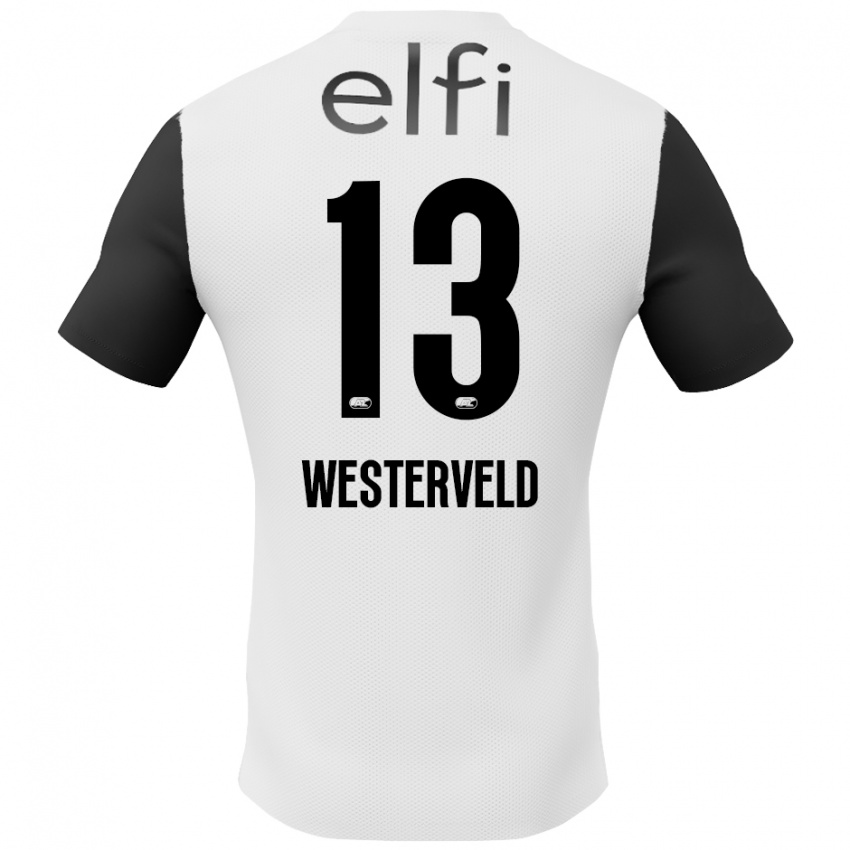 Niño Camiseta Sem Westerveld #13 Blanco Negro 2ª Equipación 2024/25 La Camisa