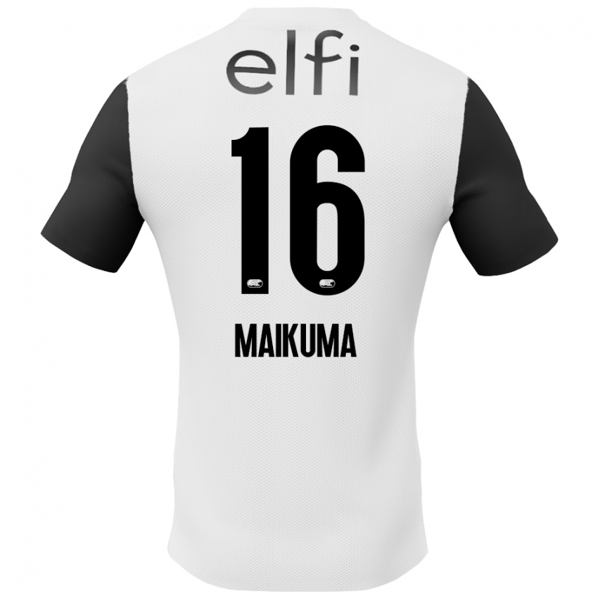 Niño Camiseta Seiya Maikuma #16 Blanco Negro 2ª Equipación 2024/25 La Camisa