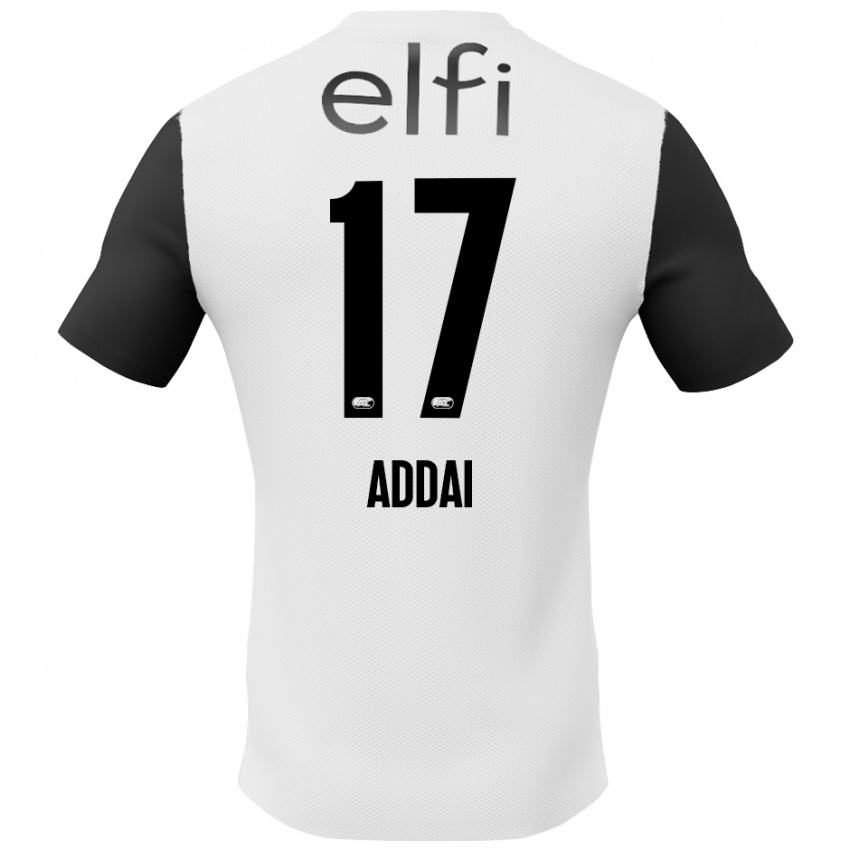 Niño Camiseta Jayden Addai #17 Blanco Negro 2ª Equipación 2024/25 La Camisa