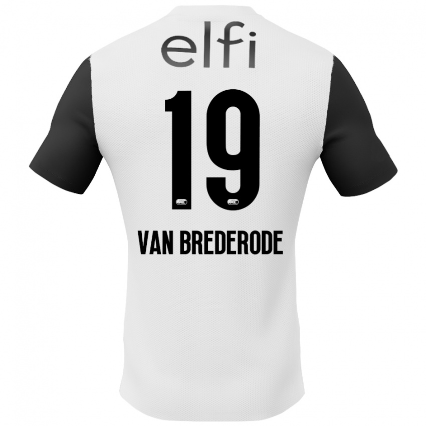 Niño Camiseta Myron Van Brederode #19 Blanco Negro 2ª Equipación 2024/25 La Camisa