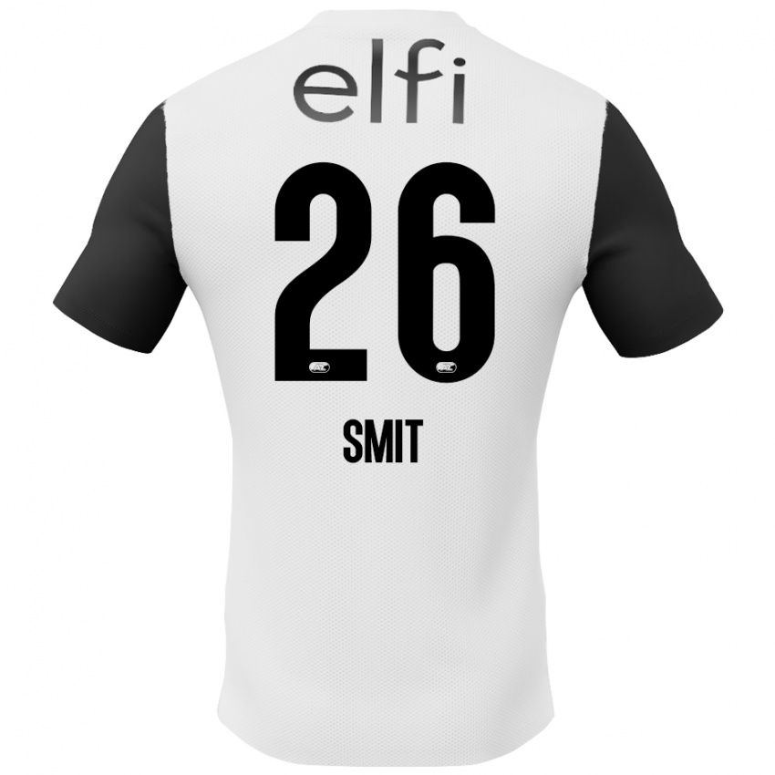 Niño Camiseta Kees Smit #26 Blanco Negro 2ª Equipación 2024/25 La Camisa