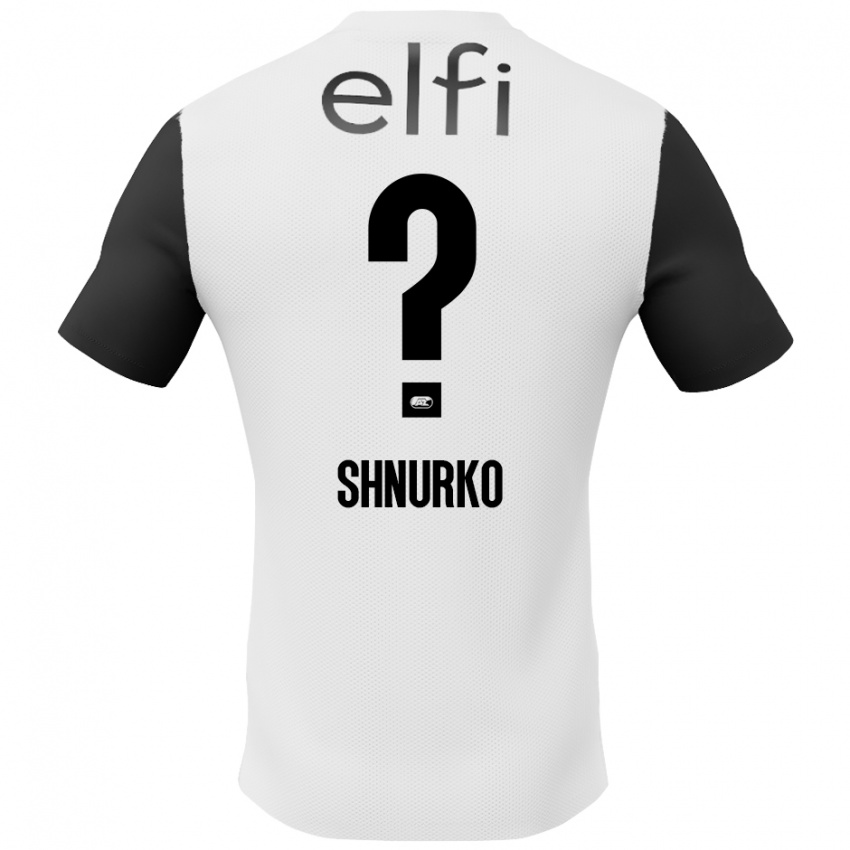 Niño Camiseta Danylo Shnurko #0 Blanco Negro 2ª Equipación 2024/25 La Camisa