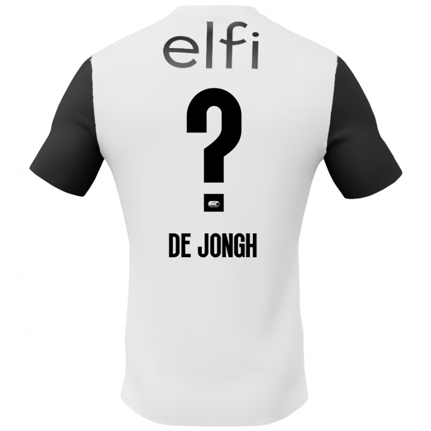 Niño Camiseta Iain De Jongh #0 Blanco Negro 2ª Equipación 2024/25 La Camisa