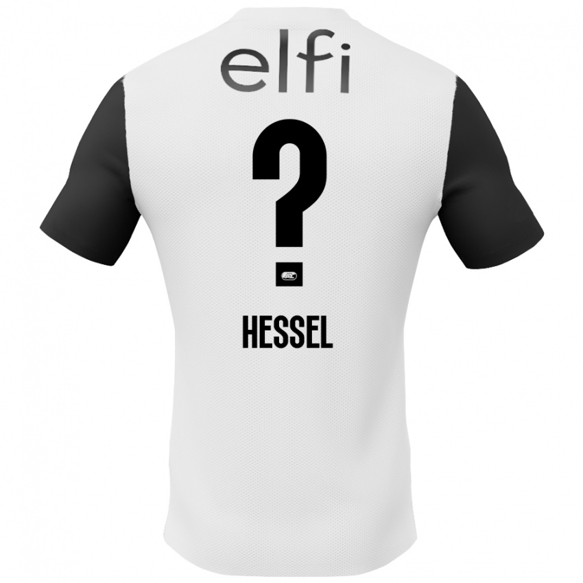 Niño Camiseta Hessel De Wit #0 Blanco Negro 2ª Equipación 2024/25 La Camisa