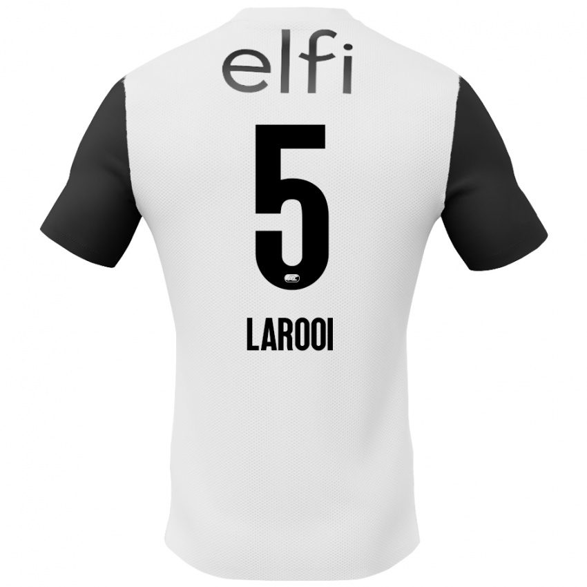 Niño Camiseta Finn Larooi #5 Blanco Negro 2ª Equipación 2024/25 La Camisa