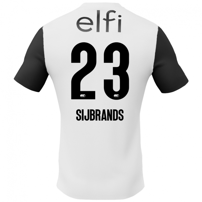 Niño Camiseta Julian Sijbrands #23 Blanco Negro 2ª Equipación 2024/25 La Camisa