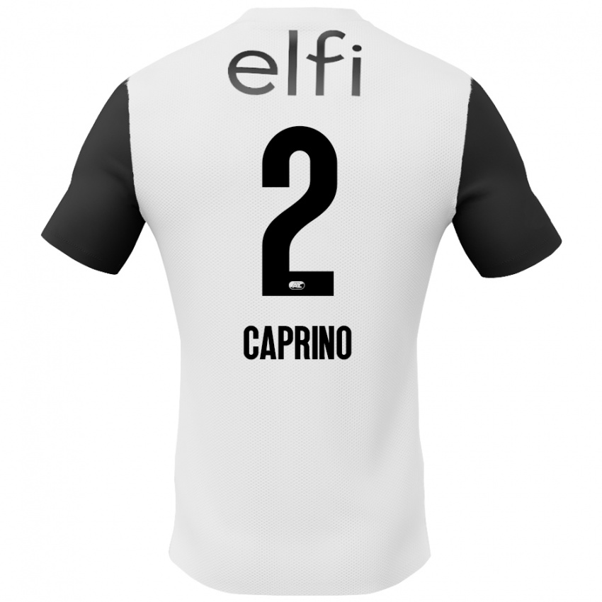 Niño Camiseta Ginia Caprino #2 Blanco Negro 2ª Equipación 2024/25 La Camisa