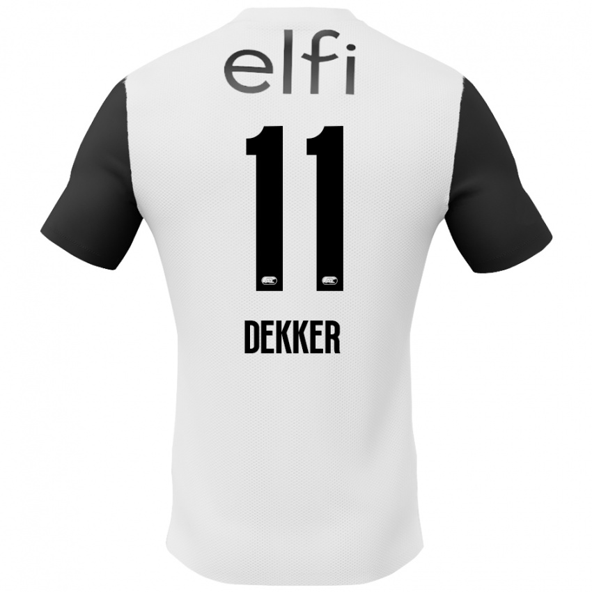 Niño Camiseta Isabella Dekker #11 Blanco Negro 2ª Equipación 2024/25 La Camisa