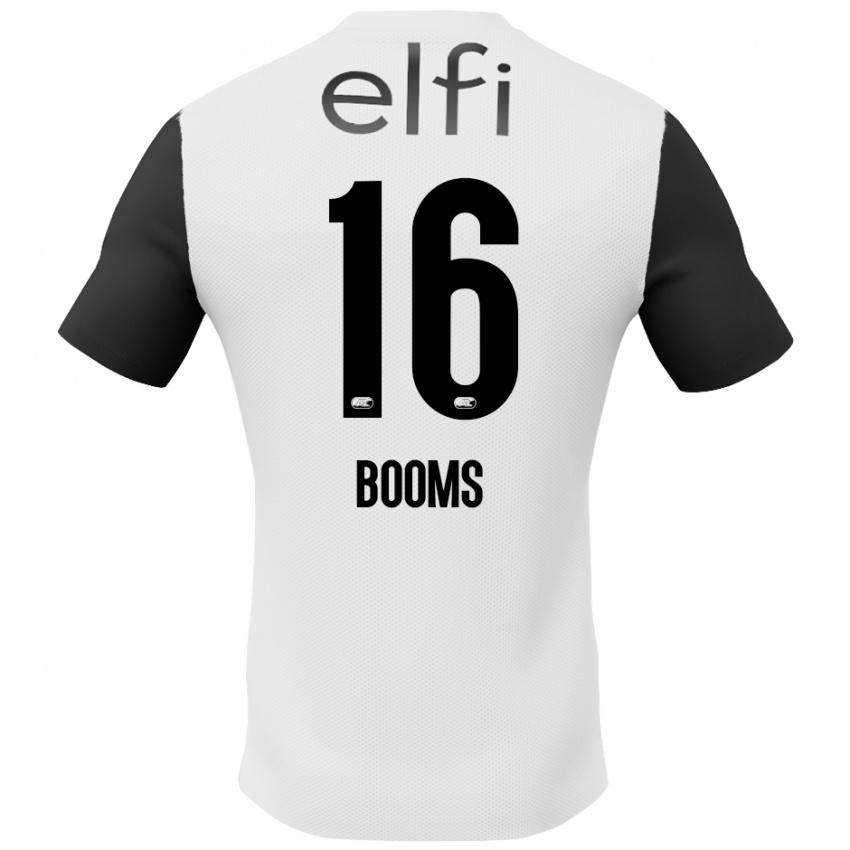 Niño Camiseta Trinette Booms #16 Blanco Negro 2ª Equipación 2024/25 La Camisa