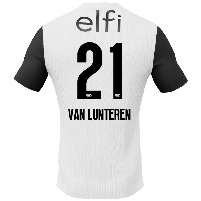 Niño Camiseta Desiree Van Lunteren #21 Blanco Negro 2ª Equipación 2024/25 La Camisa