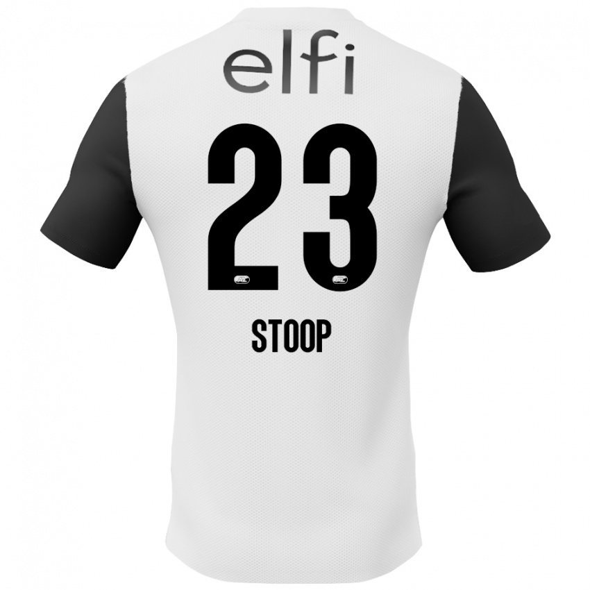 Niño Camiseta Maudy Stoop #23 Blanco Negro 2ª Equipación 2024/25 La Camisa