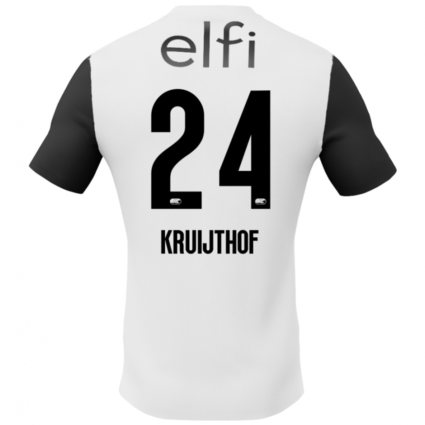 Niño Camiseta Annemiek Kruijthof #24 Blanco Negro 2ª Equipación 2024/25 La Camisa