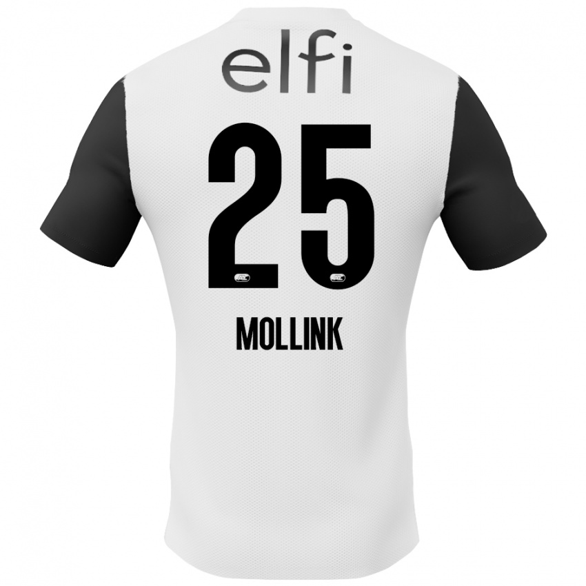 Niño Camiseta Yaël Mollink #25 Blanco Negro 2ª Equipación 2024/25 La Camisa