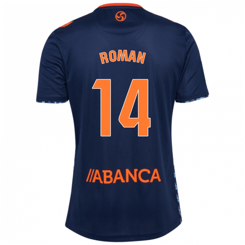 Niño Camiseta Miguel Román #14 Azul Marino 2ª Equipación 2024/25 La Camisa