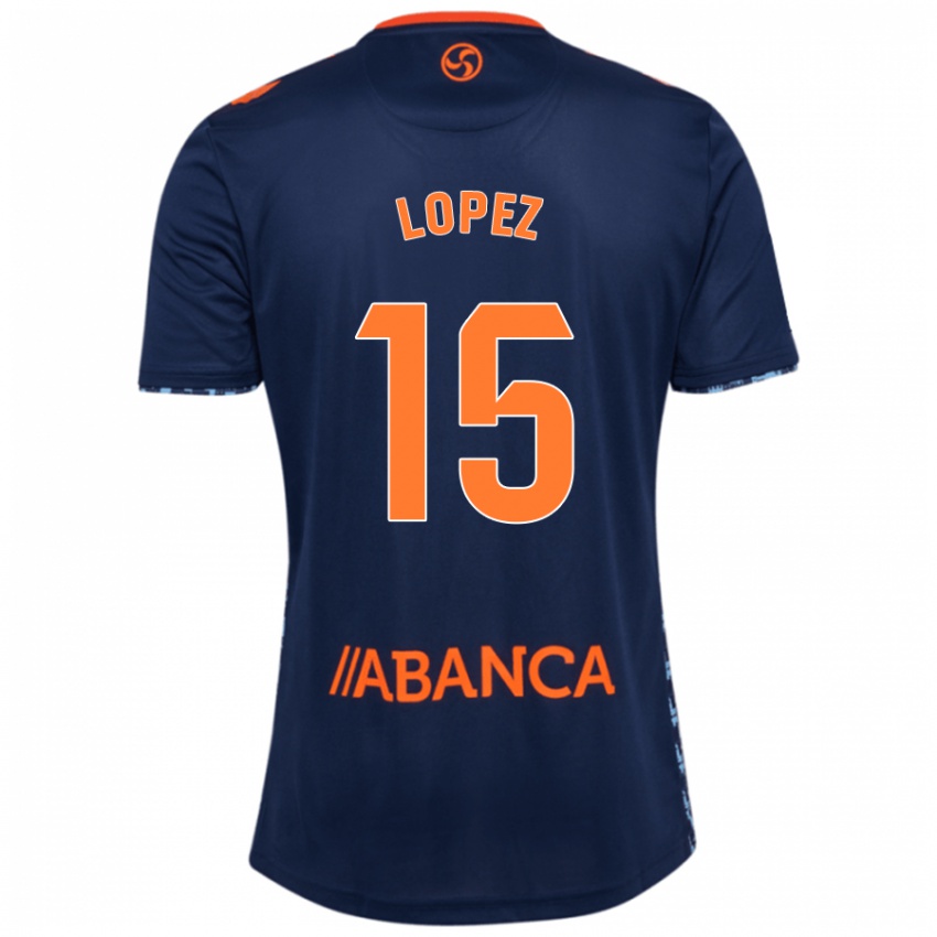 Niño Camiseta Fer López #15 Azul Marino 2ª Equipación 2024/25 La Camisa