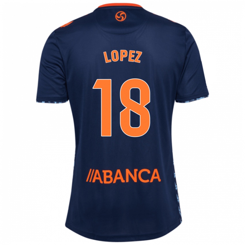 Niño Camiseta Joel López #18 Azul Marino 2ª Equipación 2024/25 La Camisa