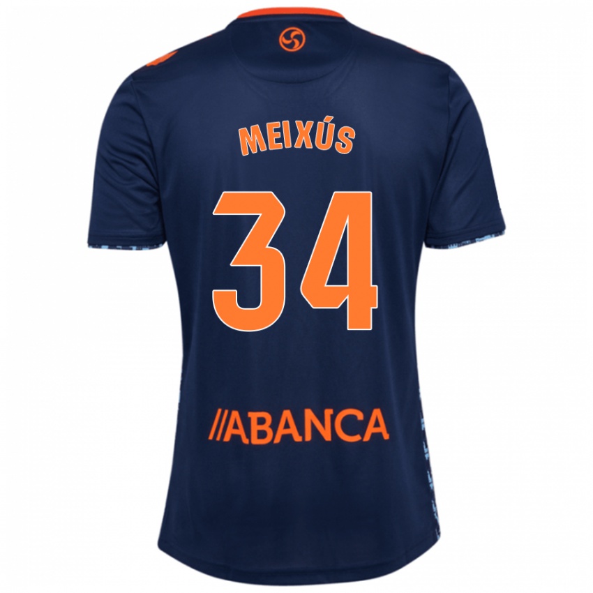 Niño Camiseta Pablo Meixús #34 Azul Marino 2ª Equipación 2024/25 La Camisa