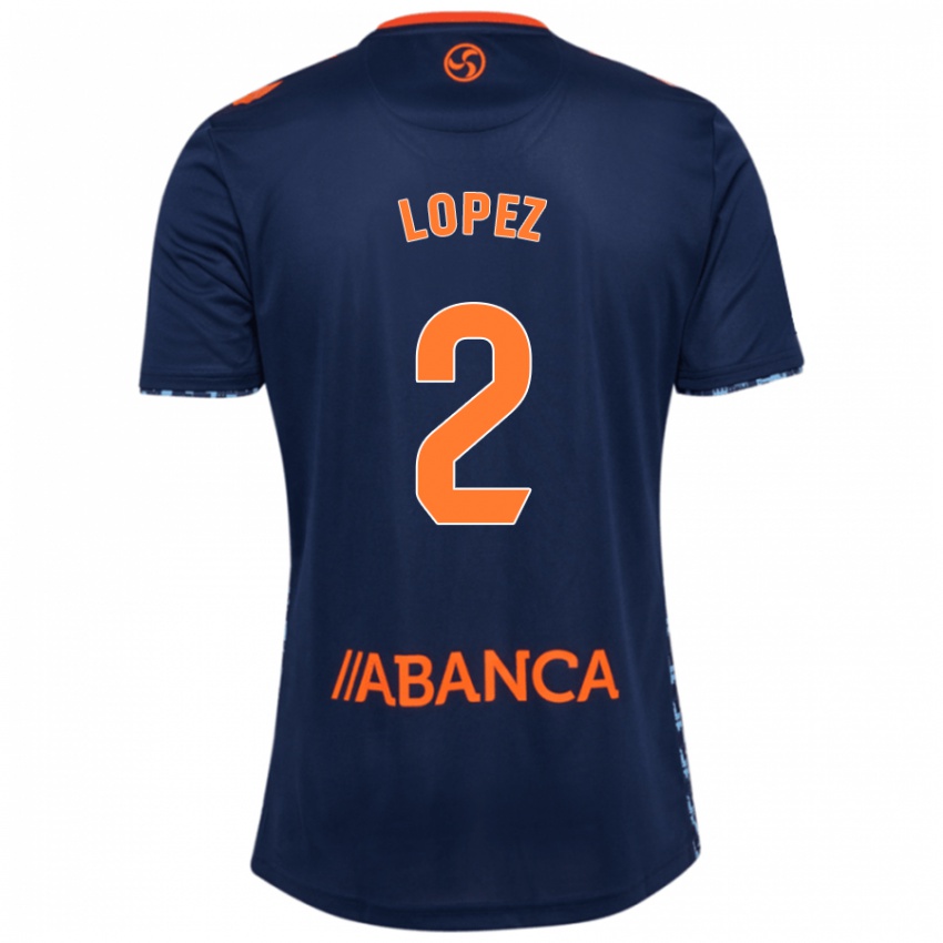 Niño Camiseta Iván López #2 Azul Marino 2ª Equipación 2024/25 La Camisa