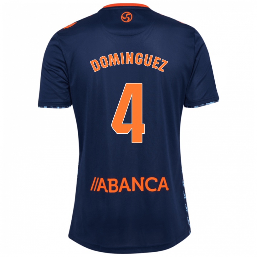 Niño Camiseta Javi Domínguez #4 Azul Marino 2ª Equipación 2024/25 La Camisa