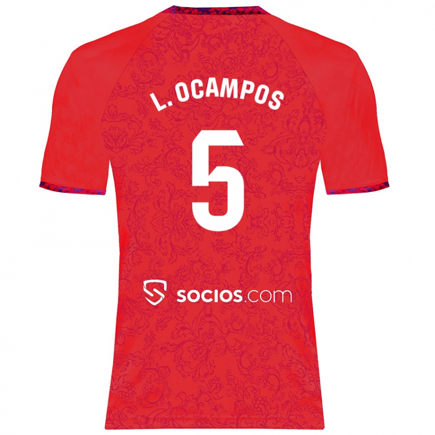 Niño Camiseta Lucas Ocampos #5 Rojo 2ª Equipación 2024/25 La Camisa