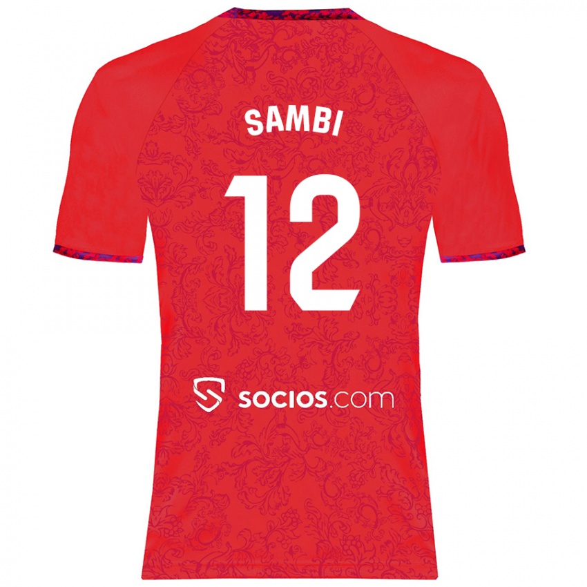 Niño Camiseta Albert Sambi Lokonga #12 Rojo 2ª Equipación 2024/25 La Camisa