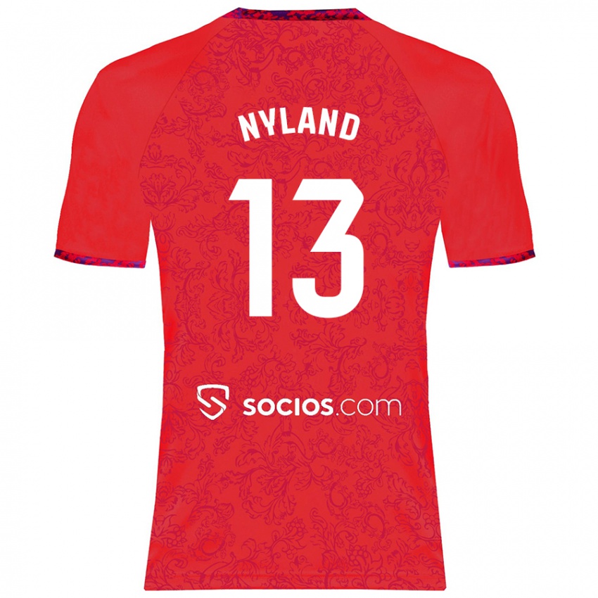 Niño Camiseta Ørjan Nyland #13 Rojo 2ª Equipación 2024/25 La Camisa