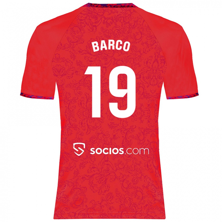 Niño Camiseta Valentin Barco #19 Rojo 2ª Equipación 2024/25 La Camisa